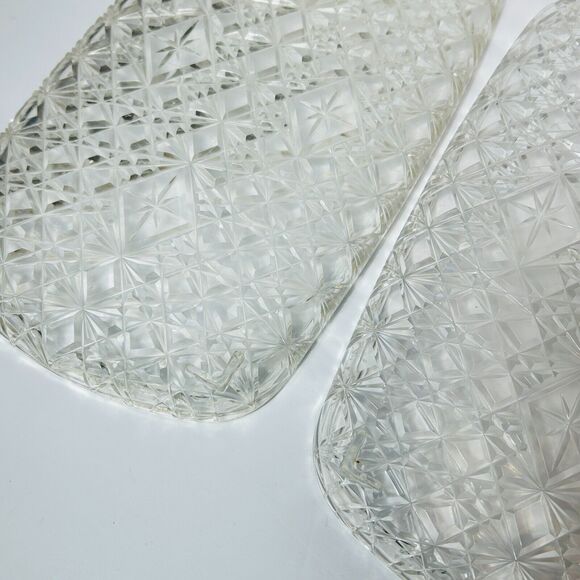 Vintage Trelawney Clear Plastic Serving Tray Lucite Atomic Starburst Set of 3 - Picture 4 of 6